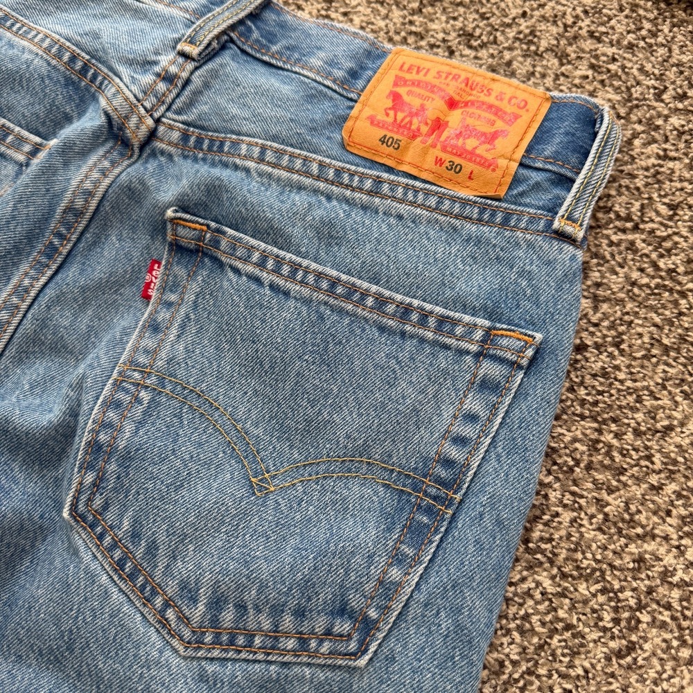 Levi's 405 Shorts Men's 30x10 Blue Denim Relaxed Fit Classic Jean Beach Outdoor